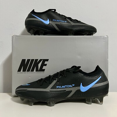 Nike Phantom GT2 Elite FG  Black Iron Grey  Men s Size 9 Blue Soccer Cleats