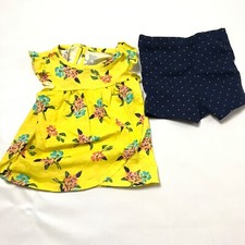 Just One You Carters Top Short 2 Pcs Set Size 18M Short Sleeve Shirt Yellow New