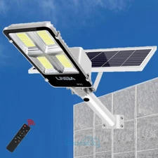 100000000LM 3500W Commercial Solar Street Light Dusk-to-Dawn Road Wall Lamp+Pole