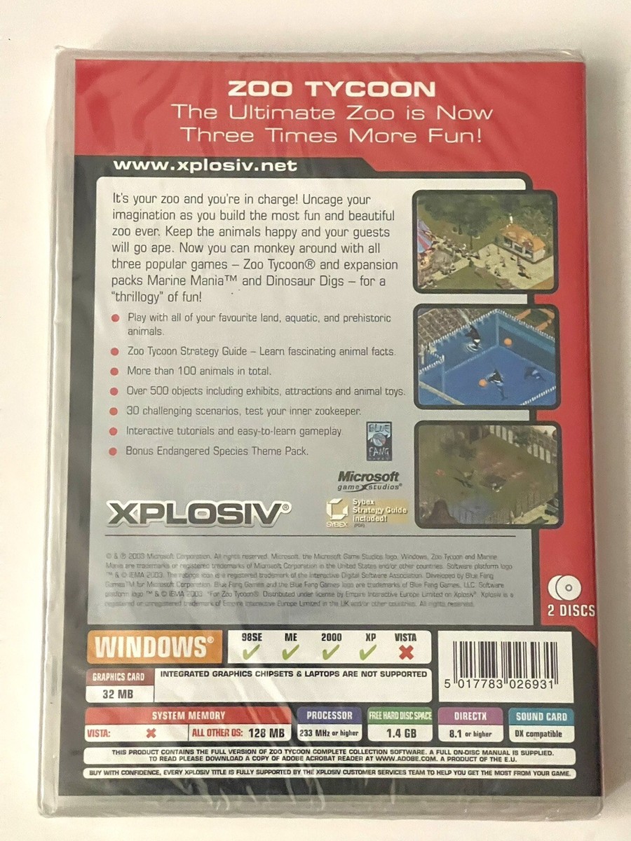 2003 XPLOSIV PC/CD-ROM ZOO TYCOON COMPLETE COLLECTION 2003 XPLOSIV PC/CD-ROM ZOO TYCOON COMPLETE COLLECTION