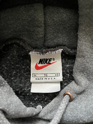 VTG 90s Nike USA Made Center Swoosh Mini Swoosh Hoodie With Spell 