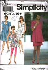 7811 Vintage Simplicity SEWING Pattern Misses Leggings Skirt Dress Tunic Easy 12