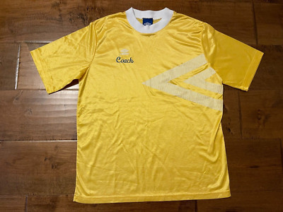 Vintage UMBRO Made in USA Light Yellow Coach Soccer Jersey Shirt