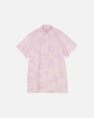 Marimekko Monoliitti Unikko 100% Cotton Poplin Dress Pink Poppy Sz 34 (Sz 4) NEW - Picture 5 of 5