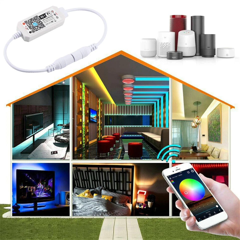 IP65 Waterproof 5050 SMD 3 LED Module Light Sign Strip Lamp + Phone Control 12V - Image 4 of 4