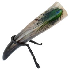 Medieval Hand Forged Twisted Iron Viking Drinking Horns Stand Cup Rack Holder