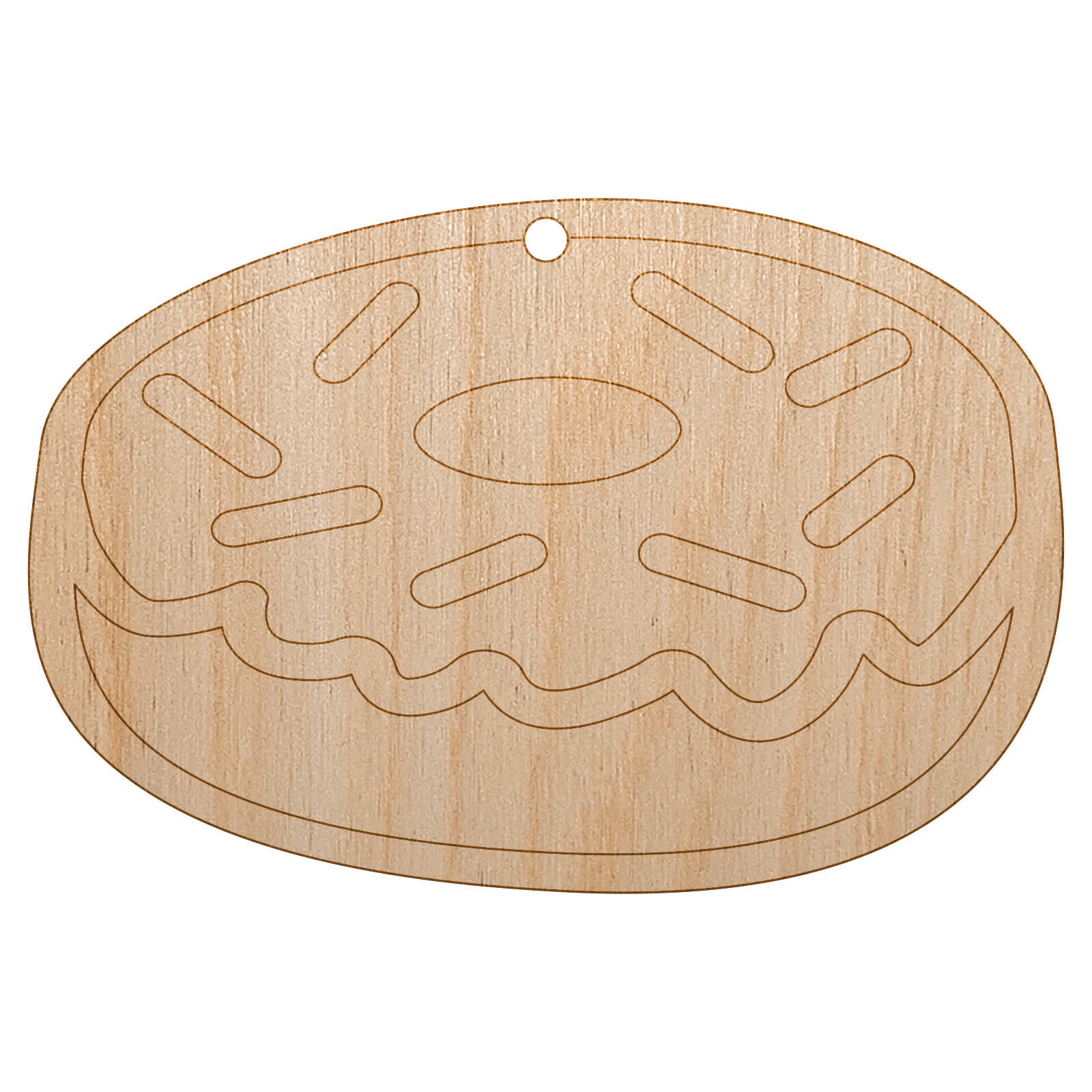 Donut with Sprinkles Unfinished Craft Wood Holiday Christmas Tree DIY Ornament