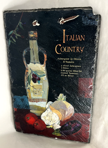 Vintage Slate "Italian Country" with Recipe painted Ingredients