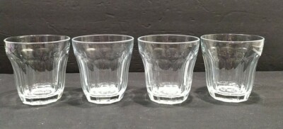 Set 4 Vintage Pasabahce Palaks  8 oz Rock clear Glasses, Picardie style 