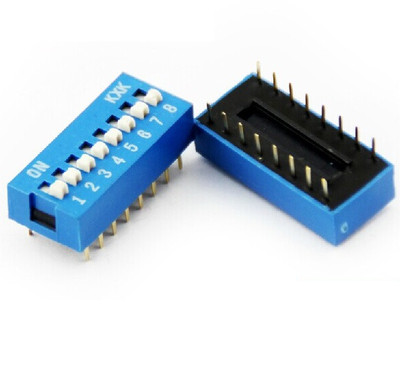 5pcs NEW 2.54mm Blue Pitch 8-Bit 8 Positions Ways Slide Type DIP Switch