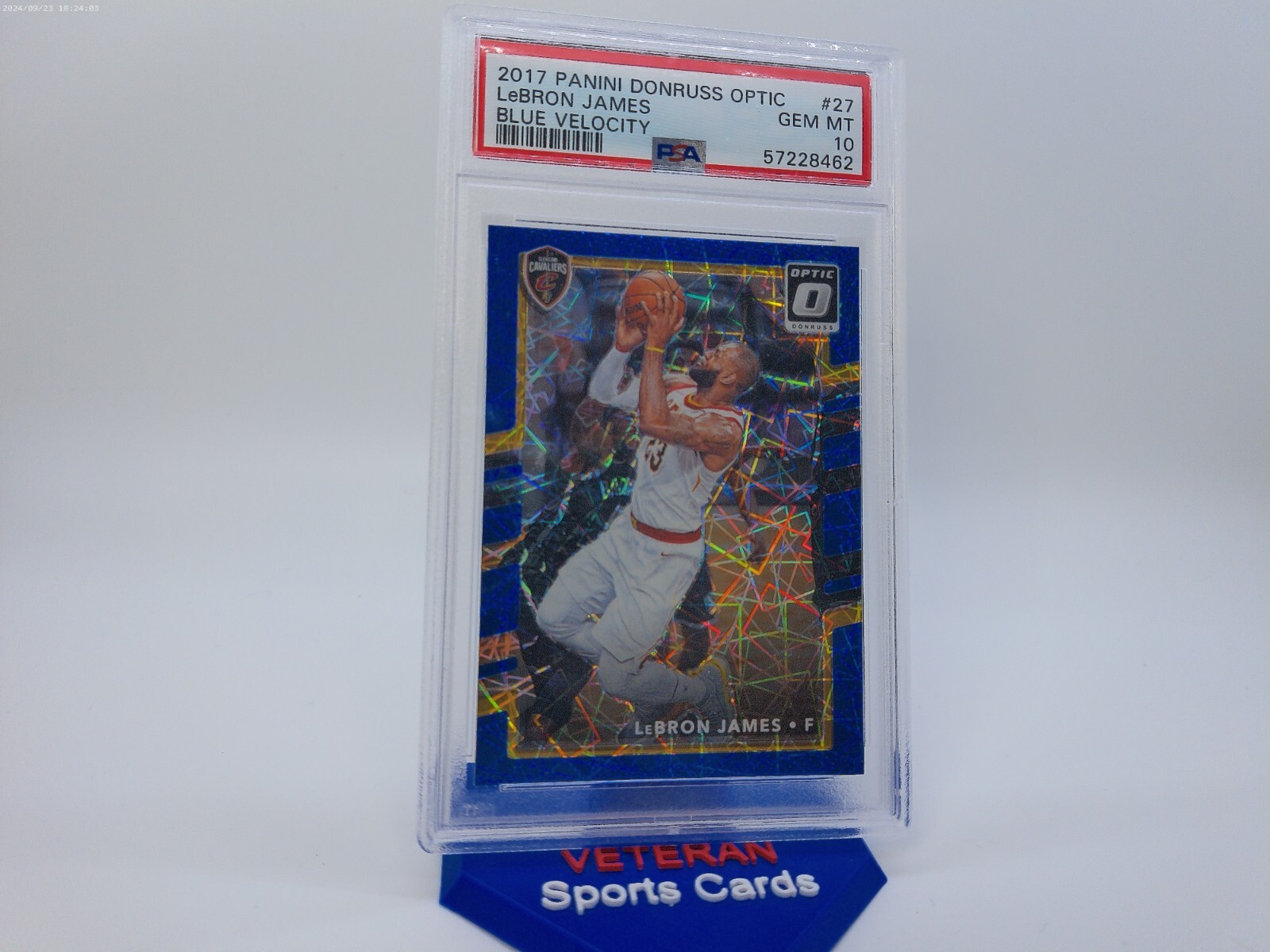 2017 Optic Blue Velocity Parallel LeBron James PSA 10- Cavaliers #27