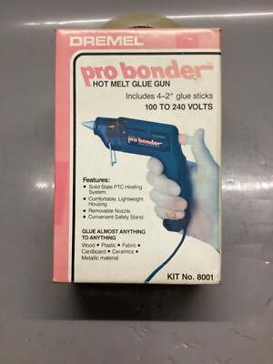 Dremel Pro Bonder Hot Melt Glue Gun 8001 With Original 4 Glue Sticks & Box NOS