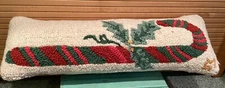 Chandler 4 Corners Candy Cane Lumbar Hooked Wool Pillow, 23” X 8” Laura Megroz