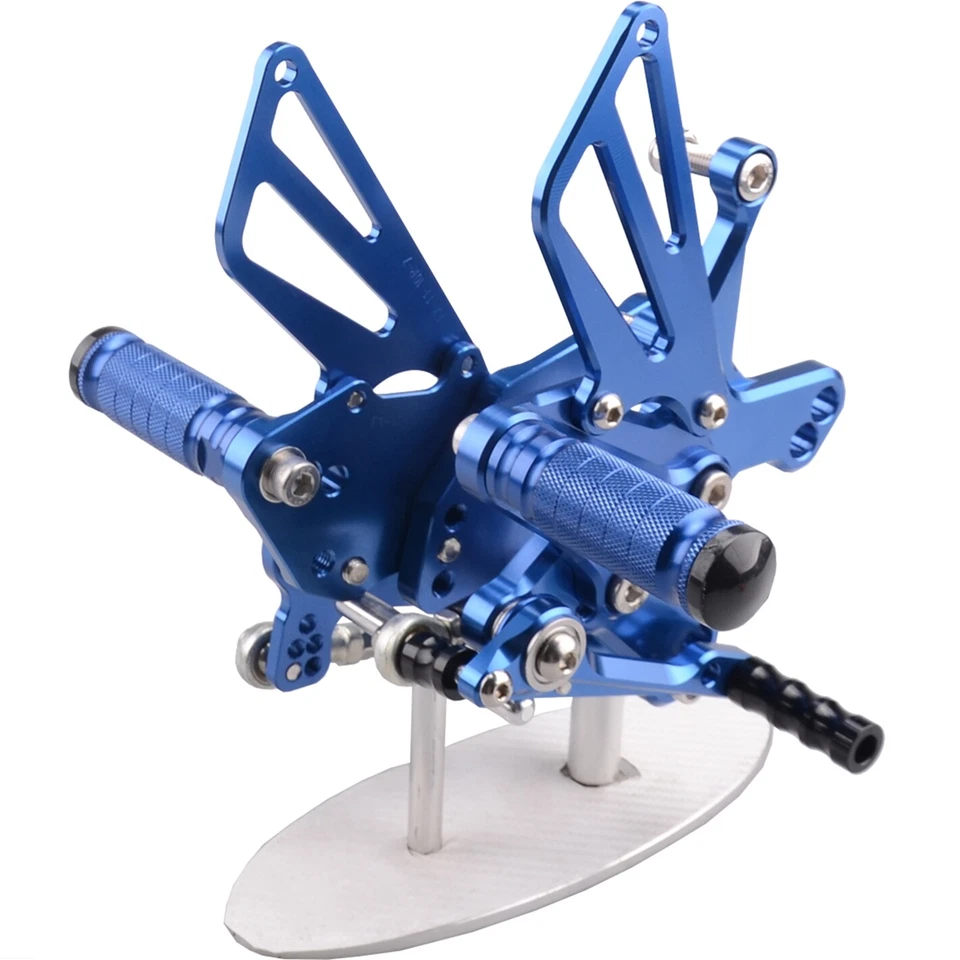 Juego de estriberas traseras ajustables azules de EE. UU. para Kawasaki Ninja ZX10R 11-23 Foto 3 de 4