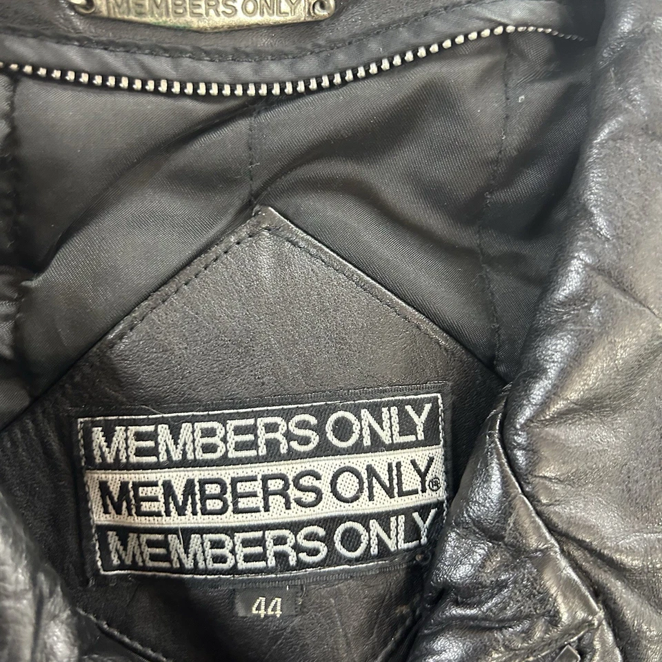 Chaqueta de cuero vintage solo para miembros para hombre talla 44 bombardero cremallera completa Foto 3 de 4