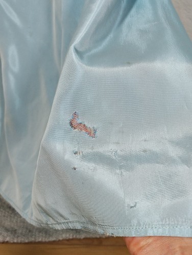 50s Vintage Ice Blue Silk Organza Sleeveless Long Evening Party Cocktail Dress - Picture 5 of 20