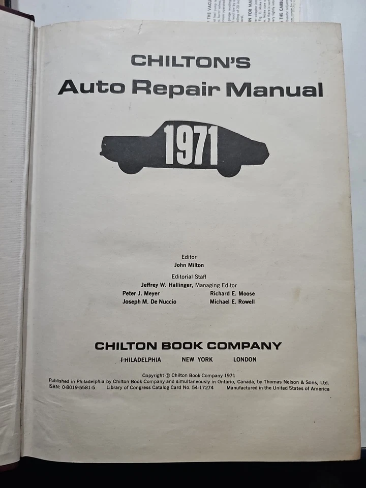 Manual de servicio de reparación de automóviles Chilton's 1964-1971 azul HC LIBRO DE COLECCIÓN COCHES AMERICANOS Foto 2 de 3