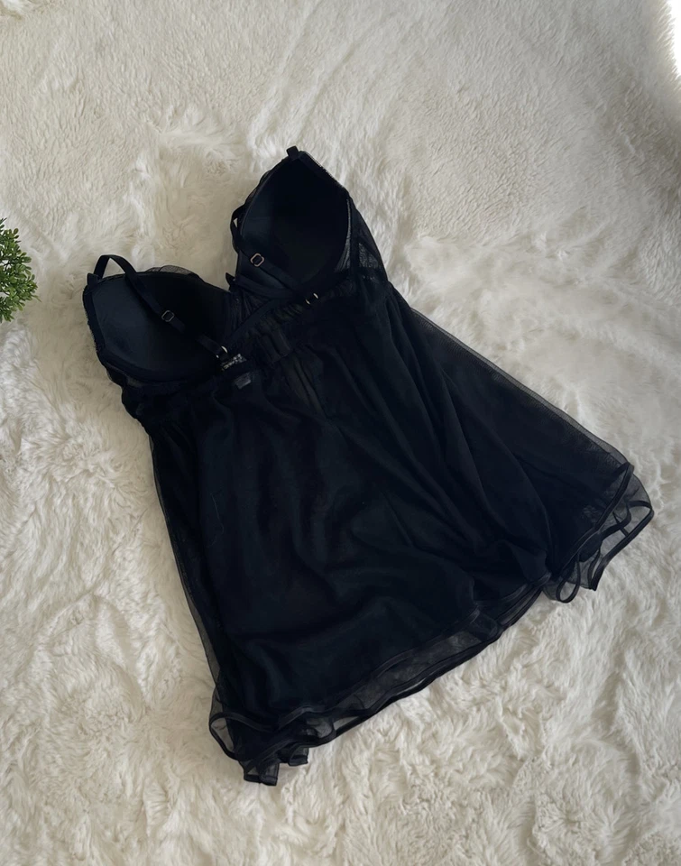 Seductive Wear by Cinema Etoile – Black Lace Sexy Lingerie Nightgown – Size M - Image 3 of 4