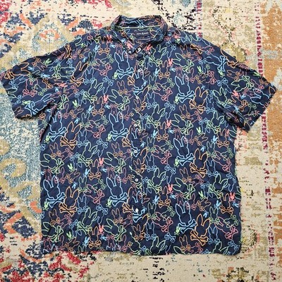 Psycho Bunny Barrett Allover Print Button-up Shirt Men's 4XLT Tall 