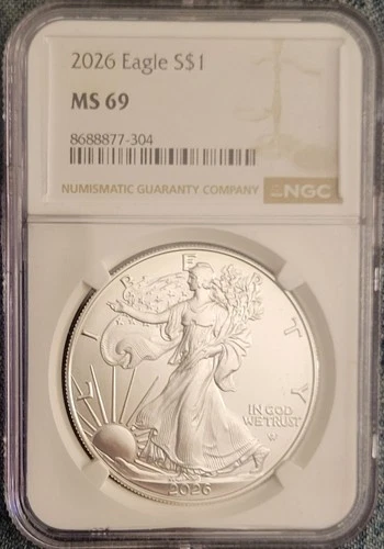 United States Mint American Eagle 2026 1 oz Silver NGC MS 69 Certified Coin