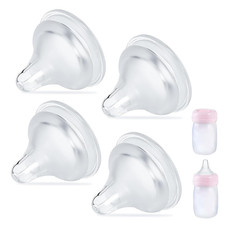 4 Packs Silicone Bottle Nipples Compatible with Spectra Bottles, Replacement Bot