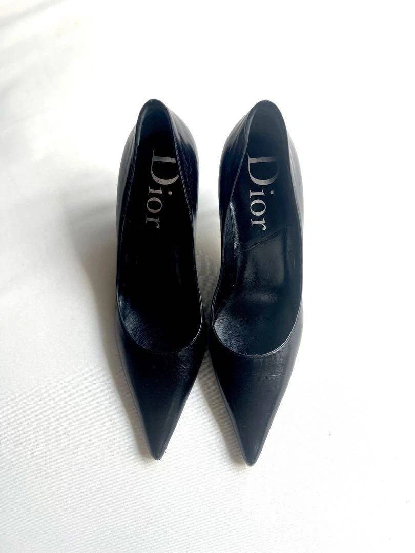 Escarpins Christian Dior cloutés noirs US4,5 authentique du Japon RA