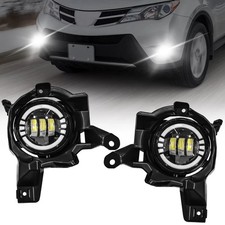 LED Fog Lights with DRL For 2013 2014 2015 Toyota RAV4, Amber Turn Signal,Whi...