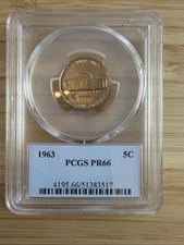 1963 Jefferson Nickel 5C PCGS PR66