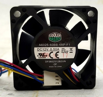 1 pcs CoolerMaster A6025-60BB-4AP-F1 6025 12V 0.50A 4-wire PWM fan #hj
