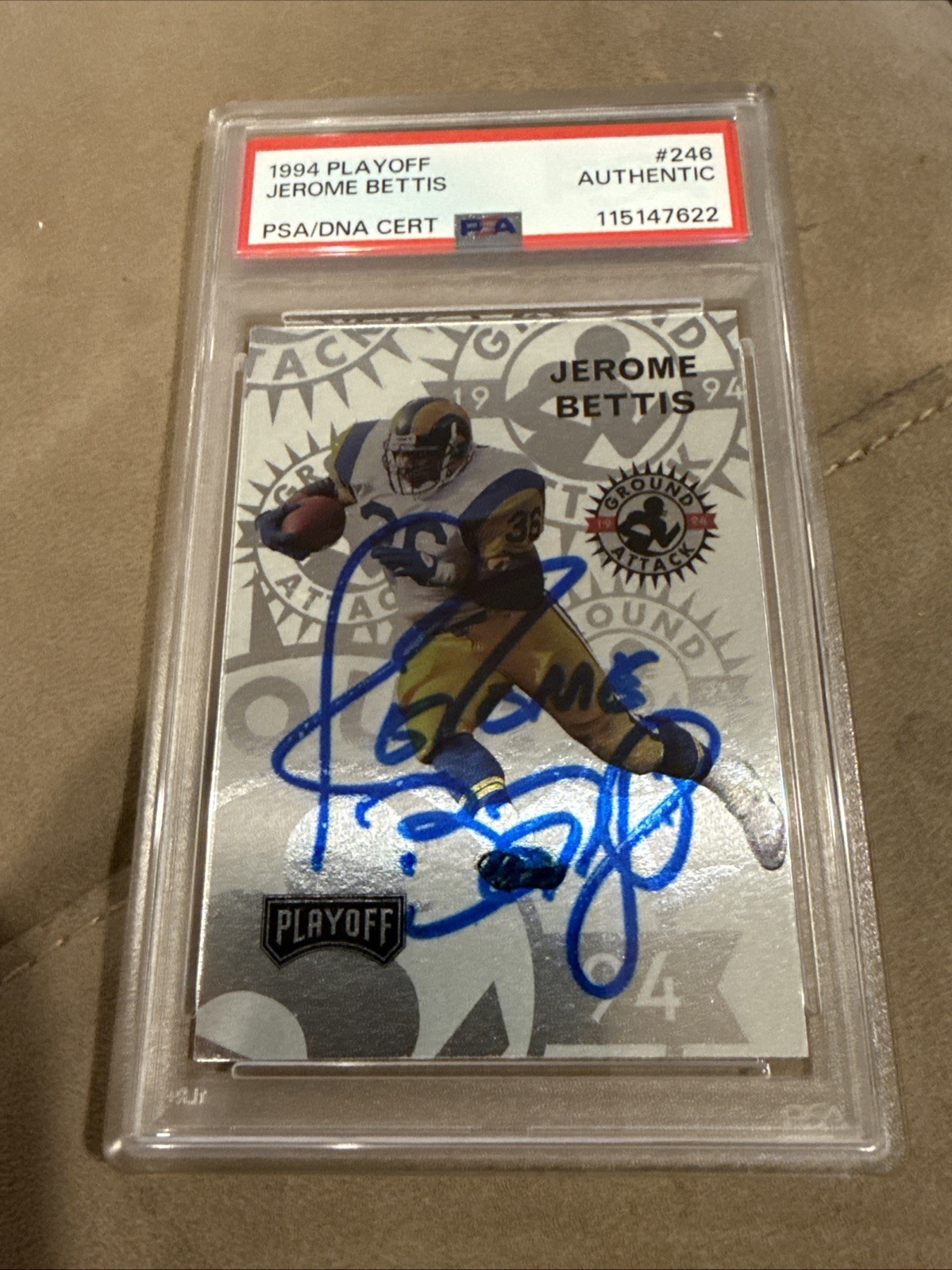 Jerome Bettis Autographed Signed 1994 Playoff PSA Authentic 