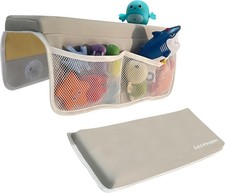 Bathtub Kneeler and Elbow Rest Pad Set Baby Bath Pet Dog Gray 17 inch