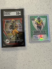 2021 Leaf Metal Draft Auto /10 And 2021 Panini Prizm Draft Trey Lance Red Circle