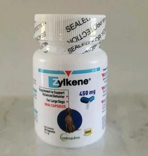 Vetoquinol Zylkene - 30 Capsules - 450 mg - Large DOG New Sealed 