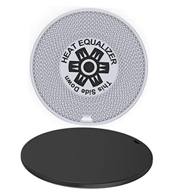 -9.25 inch Black Ceramic Finish Heat Diffuser   9.25  Black Ceramic Plate