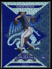 Kumar Rocker 2025 Panini Crusade Crusade Blue Cracked Ice #31 Texas Rangers
