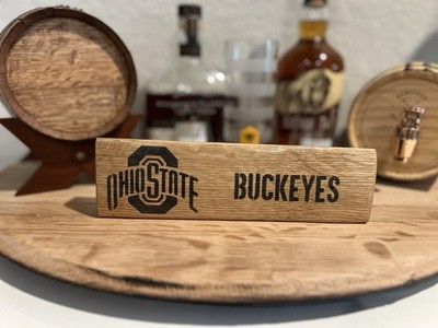 Ohio State Buckeyes Bourbon Barrel Stave Piece Paperweight Gift For Sports Fan