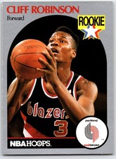 1990-91 NBA Hoops - CLIFF ROBINSON #250 Rookie Card - 1a. rookie card picture