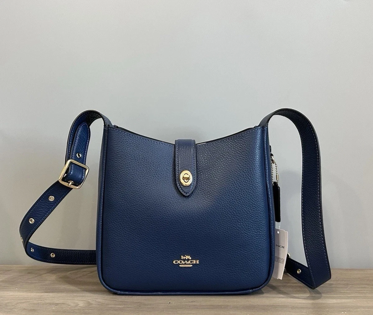 Coach Women's Suede Exterior Blue Bags & Handbags for Women for