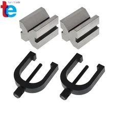 1-5/8" x 1-1/4" x 1-1/4" Precision V Blocks and Clamp Set Steel Gauge Machinist
