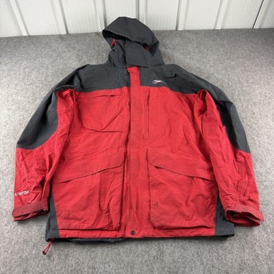 Berghaus Jacket Mens XL Red Grey Gore-Tex Hooded Waterproof Coat Walking Hiking