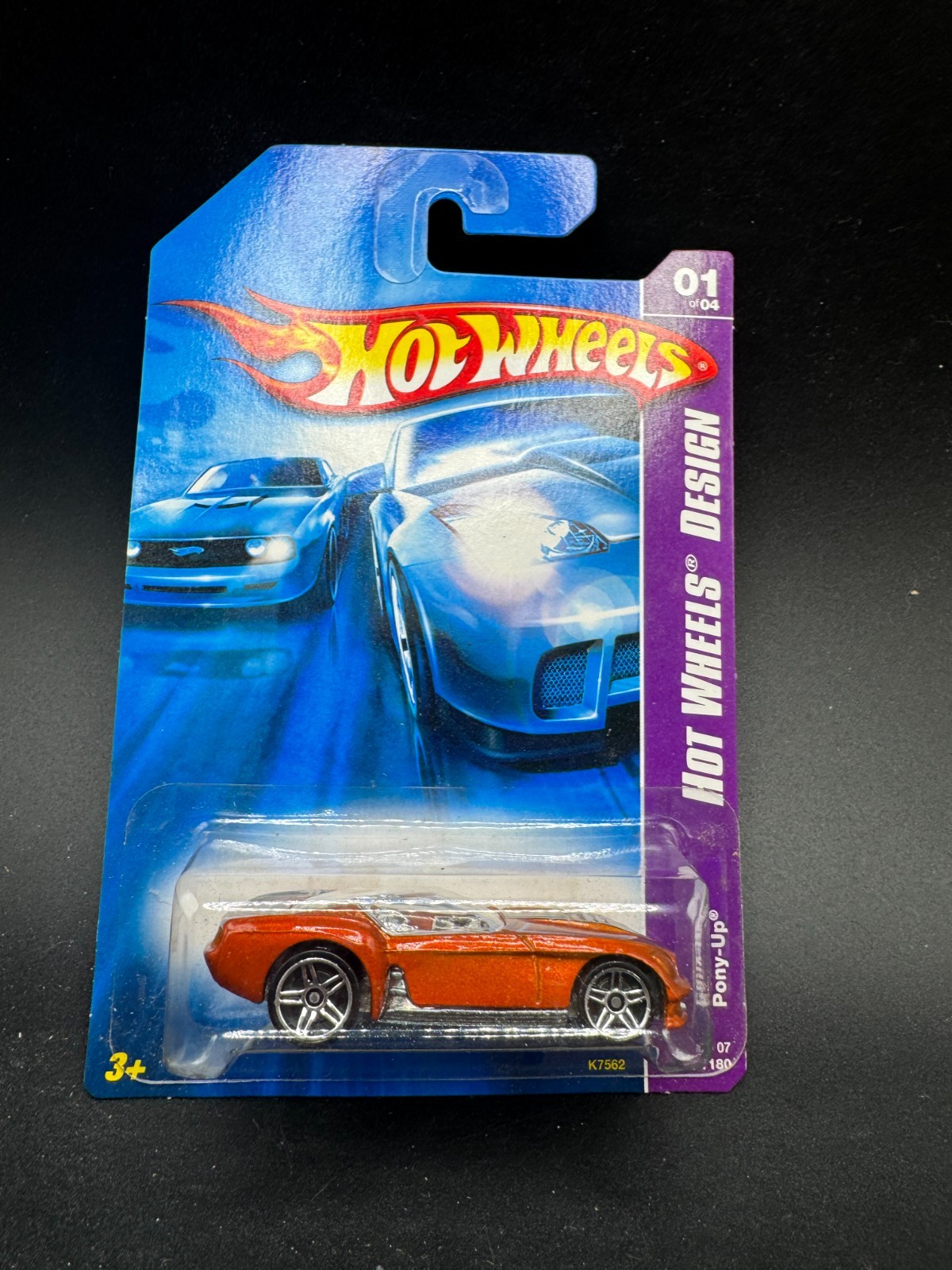 2007 Hot Wheels #45 Hot Wheels Design 1/4 PONY-UP Orange w/Chrome 5 Sp X2