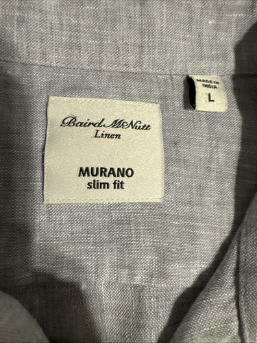 baird mcnutt linen murano slim fit men sz L long sleeve button down shirt - Picture 2 of 14