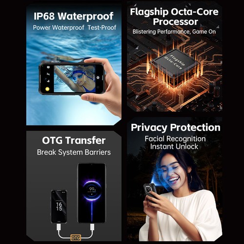 Global MINI 4G Android Rugged Phone Outdoors PTT Walkie Talkie Radio UNIWA R4002 - Picture 9 of 22