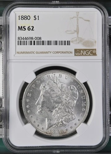 1880 Morgan Dollar NGC Certified MS62
