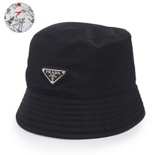 PRADA 2HC137 Re-Nylon Triangle TESSUTO DANCE Nylon , Nero Bianco Hat