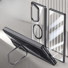 Fr Samsung Galaxy Z Fold7 Clear Shockproof Magnetic Lens Stand Case  Glass Flim