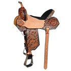 15 In Hilason Western Horse Barrel Racing Wooden Tree American Leather Saddle