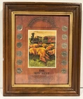 Framed Buffalo Nickel Display Set “The Way West” Vintage Wall Art