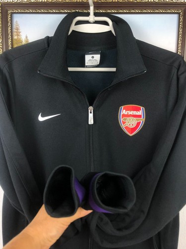 Vintage Nike Arsenal Football Jacket Soccer Track Top Mens Black Gunners Size S - Picture 7 of 17