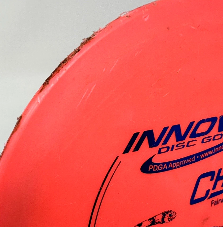 Innova Disc Golf DX Cheetah Pink Blue Foil PFN Patent # Rancho No Ink 150g Used - Image 2 of 4